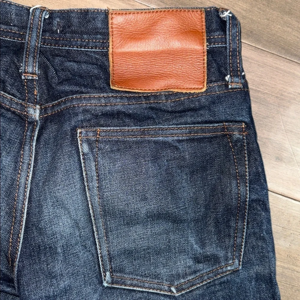 The Unbranded Brand Selvedge Raw Hem Denim Jeans Dark Wash Blue SZ 28